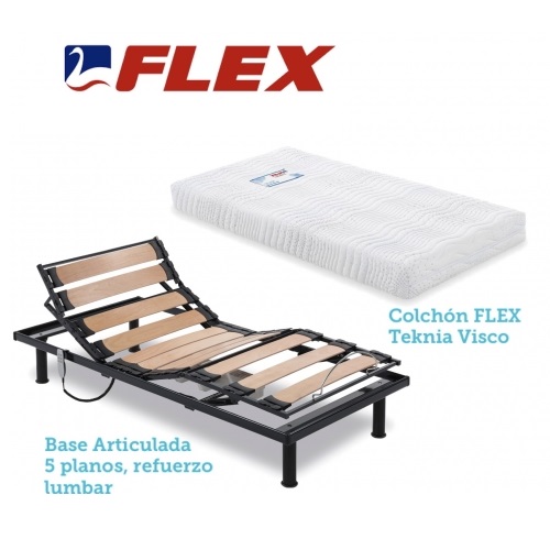 PACK FLEX SOMIER ARTICULADO+COLCHON TEKNIA 90X190 