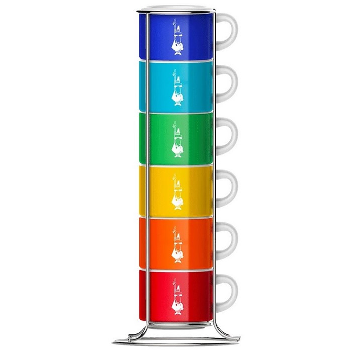 TAZA CAFE BIALETTI (SET 6) TAZZ110 COLOR C/SOPORTE