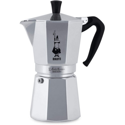 Bialetti Mini Express Cafetera de inducción, aluminio, negro, 2 tazas