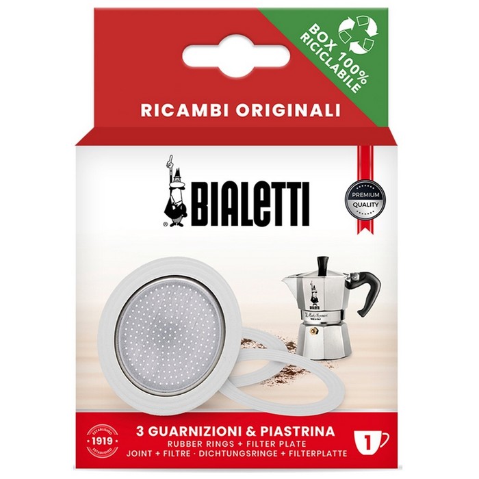 GOMA CAFETERA(3UD)+FILTRO BIALETTI MOKA 1 TAZA    