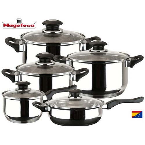 BATERIA COCINA MAGEFESA FAMILY 10 PIEZAS INOX     