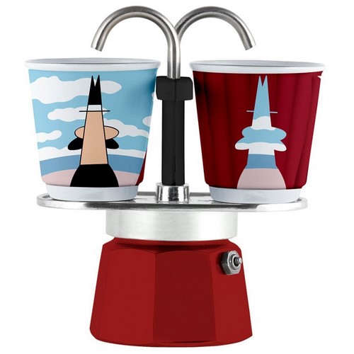 CAFETERA BIALETTI MINI EXPRESS MAGRITE + 2 TAZAS  