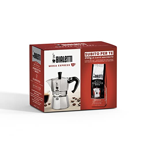 CAFETERA BIALETTI MOKA ALUMINIO 3 TAZAS+CAFE 250GR