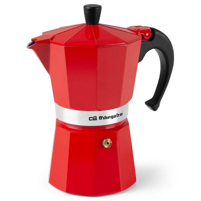 CAFETERA ORBEGOZO KFR640 ALUMINIO 6 TAZAS ROJA    