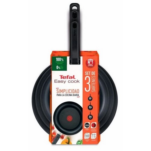 SARTEN TEFAL EASY COOK C422S3A, 20+24+26, SET 3   