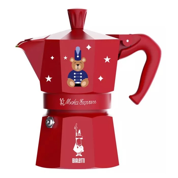 CAFETERA BIALETTI MOKA ALUMINIO 3 TAZAS ROJA NAVID