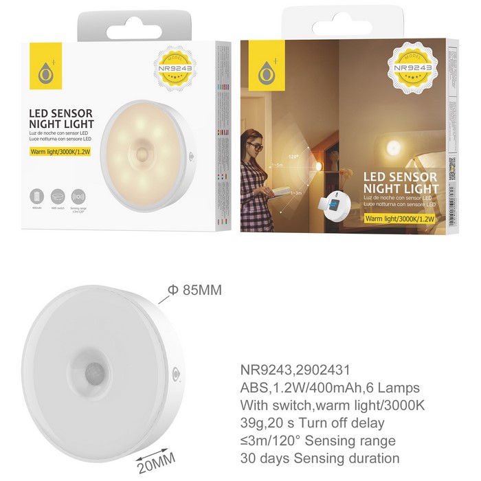 LUZ DE NOCHE ONE+ NR9243 CON SENSOR               