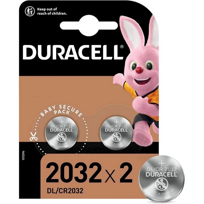 PILA DURACELL CR2032 3V, PACK 2UDS, LITIO         