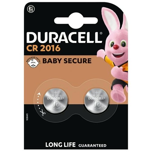 PILA DURACELL CR2016 3V, PACK 2UDS, LITIO         