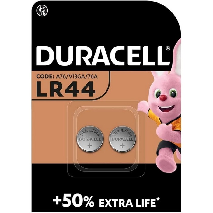 PILA DURACELL LR44 1.5V, PACK 2UDS                