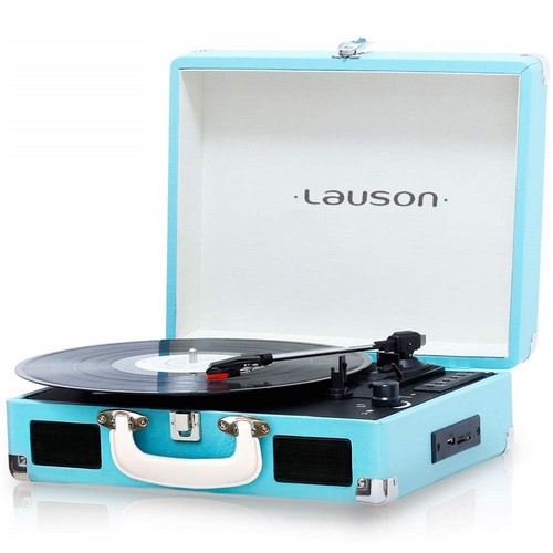 TOCADISCO LAUSON CL604 MALETIN BLUETOOTH USB AZUL 