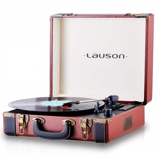 TOCADISCO LAUSON CL605 MALETIN BLUETOOH USB MARRON