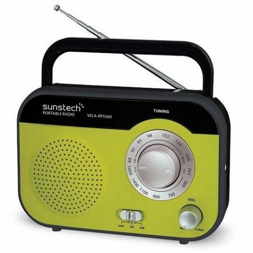 RADIO SUNSTECH RPS560 RED O PILAS, VERDE          