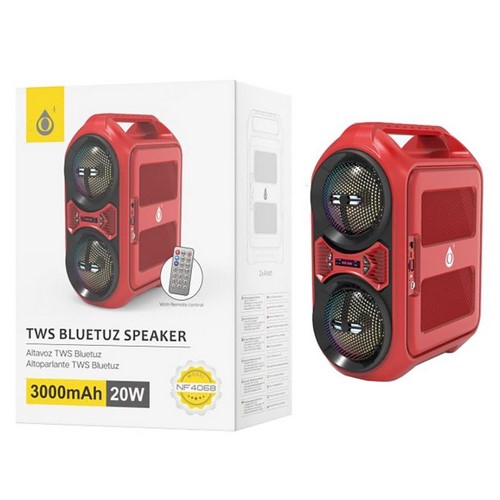 ALTAVOZ ONE+ NF4068 20W, BLUETOOTH, ROJO          