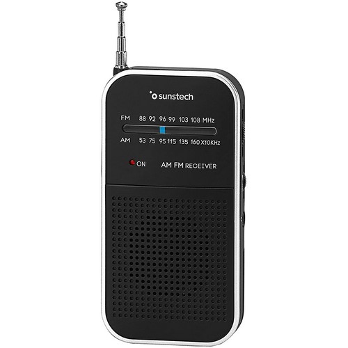 RADIO SUNSTECH RPS44 A PILAS, NEGRO/PLATA         