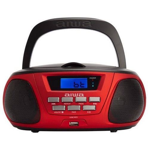 RADIO CD AIWA BBTU300RD USB, BLUETOOTH ROJO       
