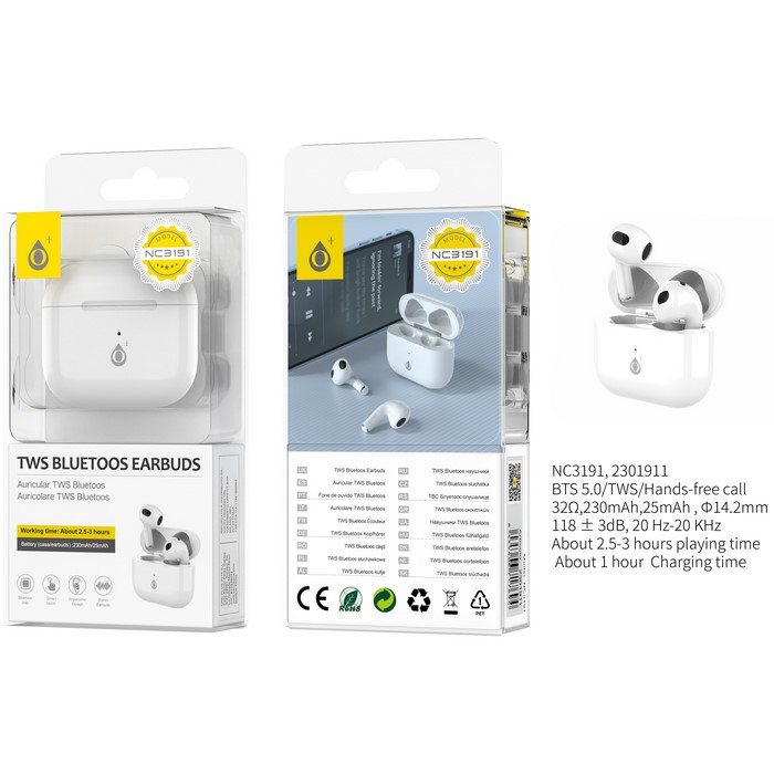 AURICULAR ONE+ NC3191 BLUETOOTH TWS BLANCO        