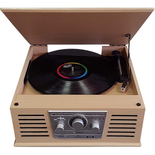 TOCADISCOS SUNSTECH PXR42 MADERA BLUETOOTH USB CD 