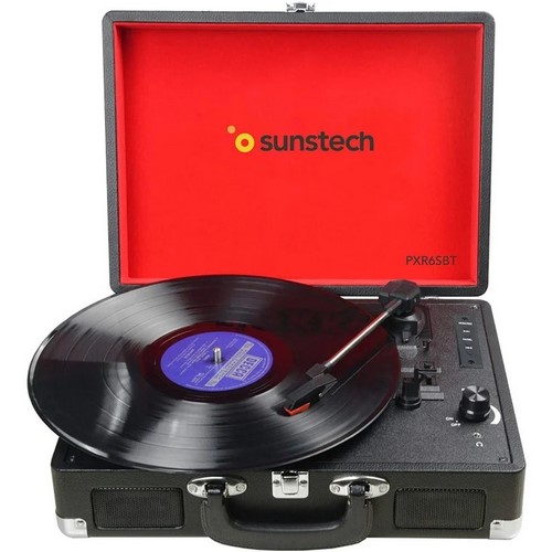 TOCADISCOS SUNSTECH PXR6SBT MALETIN BT USB NEGRO  