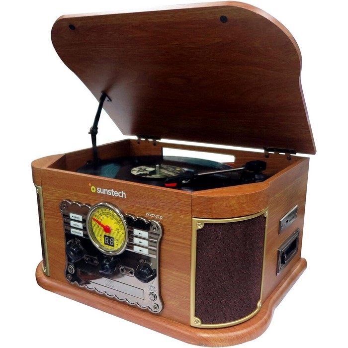 TOCADISCOS SUNSTECH PXRC52CD MADERA BT USB CD     