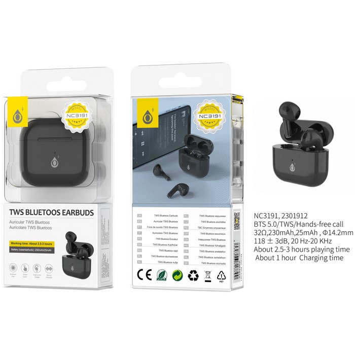 AURICULAR ONE+ NC3191 BLUETOOTH TWS NEGRO         