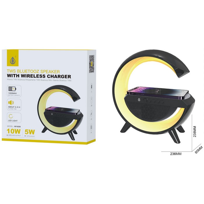 ALTAVOZ ONE+ NF4099 BT CARGA INALAMB LAMPARA NEGRO