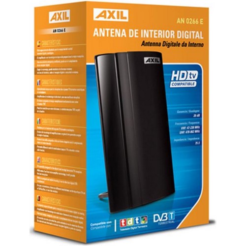 ANTENA AXIL AN0266E INTERIOR, NEGRO               