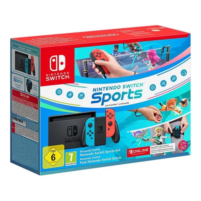 CONSOLA NINTENDO SWITCH AZUL/ROJA NEON+JUEGO SPORT