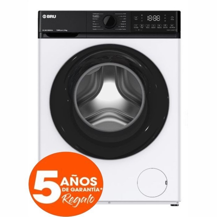LAVADORA BRU ELS81200VIA CLASE A, 8 KILOS 1200RPM 