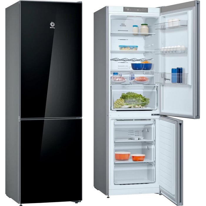 FRIGO COMBI BALAY 3KFE565BI E 186X60 CRISTAL NEGRO