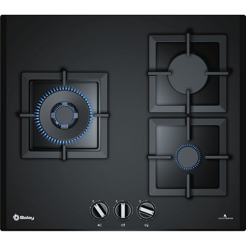 PLACA GAS BALAY 3ETG663HB CRISTAL GAS 3 FUEGOS WOK