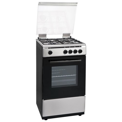 COCINA CON HORNO DE GAS BUTANO TEGRAN TGVCG5016 4 FUEGOS COLOR BLANCA TAPA  ESMALTADA