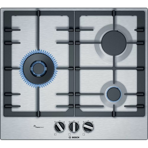 PLACA GAS BOSCH PCC6A5B90 INOX 3 FUEGOS, WOK      