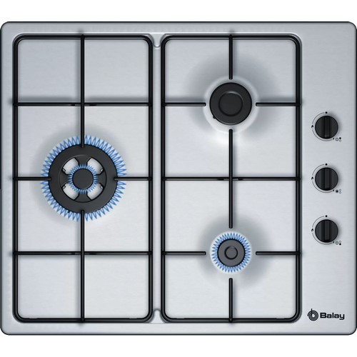 PLACA GAS BALAY 3ETX463MB INOX 3 FUEGOS, WOK      