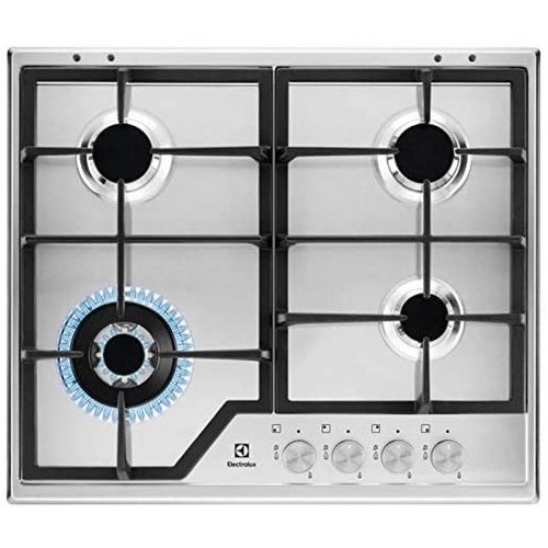 PLACA GAS ELECTROLUX KGS6436SX INOX 4 FUEGOS, WOK 