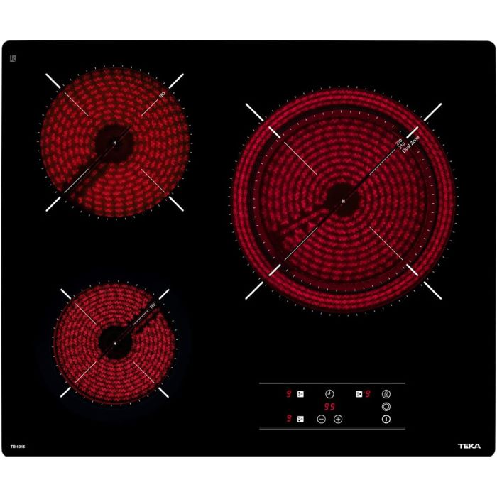 PLACA VITRO TEKA TB6315 3 ZONAS, 27CM DOBLE       