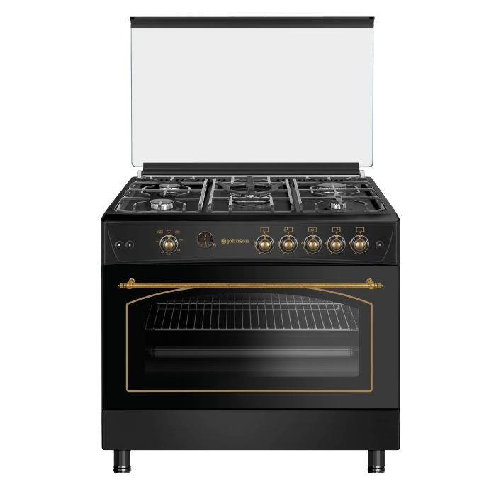 COCINA JOHNSON COCI90BRN NEGRA 90CM 5 FUEGOS GAS  