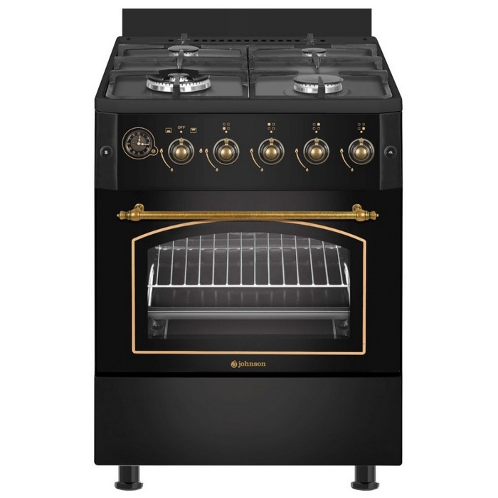 COCINA JOHNSON COCI60BRN NEGRA 60CM 4 FUEGOS GAS  