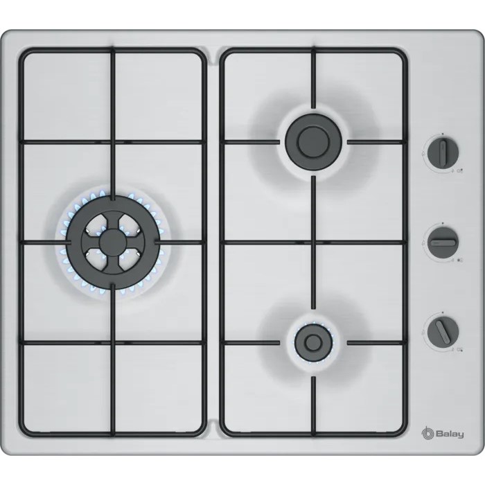 PLACA GAS BALAY 3ETX463BB INOX 3 FUEGOS, WOK      