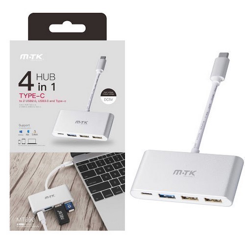 ADAPTADOR MTK MT690, TIPO-C A 3 USB Y 1 TIPO-C    