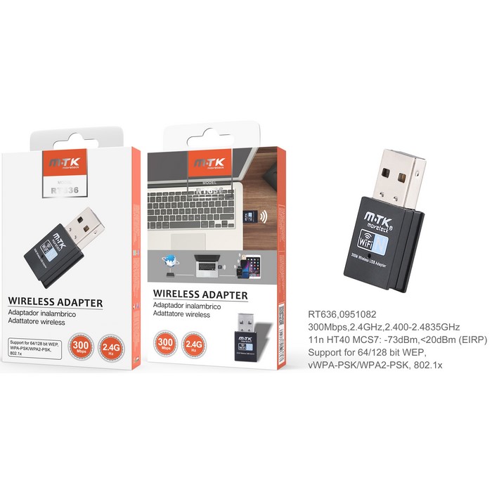 ADAPTADOR MTK RT636, USB A WIFI                   