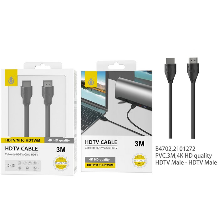 CABLE HDMI ONE+ B4702 4K, 3 METROS                