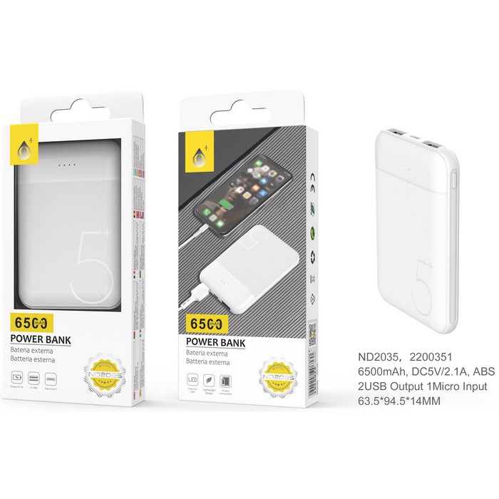 BATERIA POWER BANK ONE+ ND2035 6500MAH            