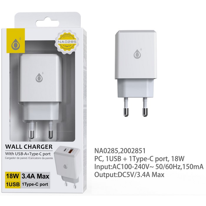 ADAPTADOR ONE+ NA0285, 1 TIPO-C, 1 USB            