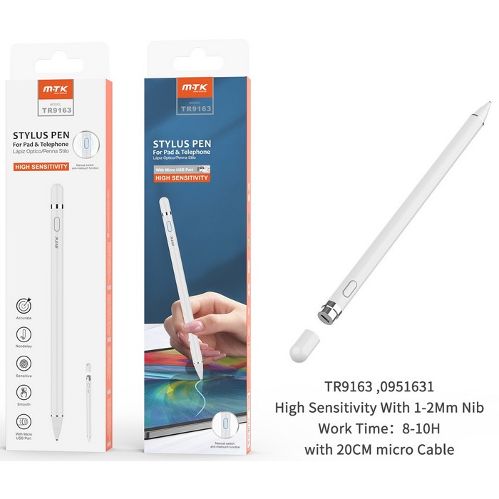 LAPIZ MTK TR9163 PARA IPAD Y ANDROID BLANCO       