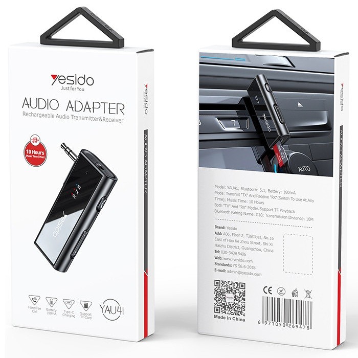 TRANSMISOR Y RECEPTOR YESIDO YAU41 3.5MM RECARGABL