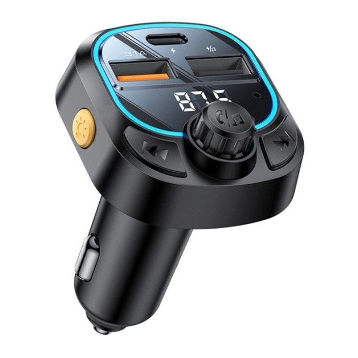 TRANSMISOR PARA COCHE YESIDO Y70, 2 USB,1 USB-C   