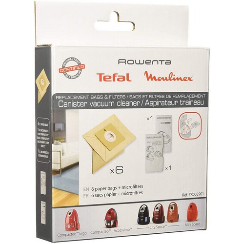 BOLSA ASPIRADORA ROWENTA ZR003901, 6 BOLSAS+FILTRO