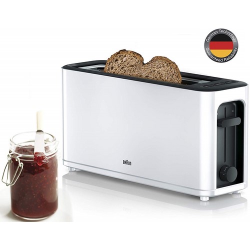 TOSTADORA BRAUN HT3100 BLANCA RANURA ANCHA        