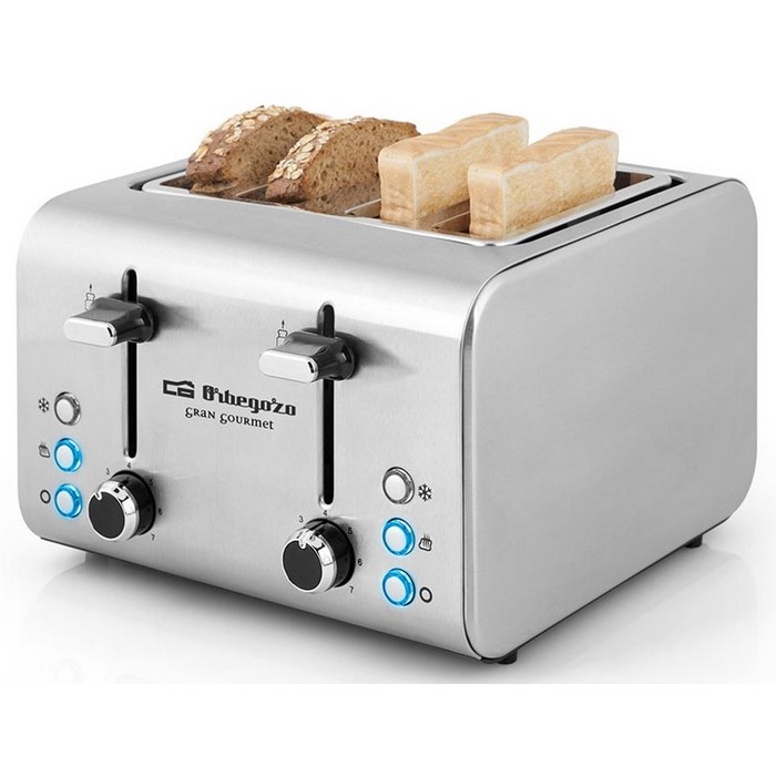 TOSTADORA ORBEGOZO TO8000 1600W INOX 4 RANURAS    